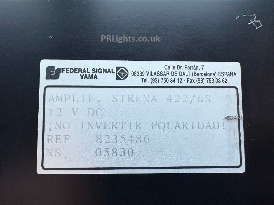 Federal Signal Vama AS-422/6S Siren Amplifier 8235486