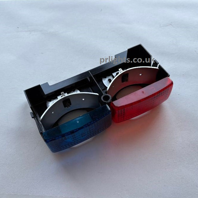 Federal Signal Vista Light Bar Lower Halogen Reflectors Tray - RED / BLUE Filters