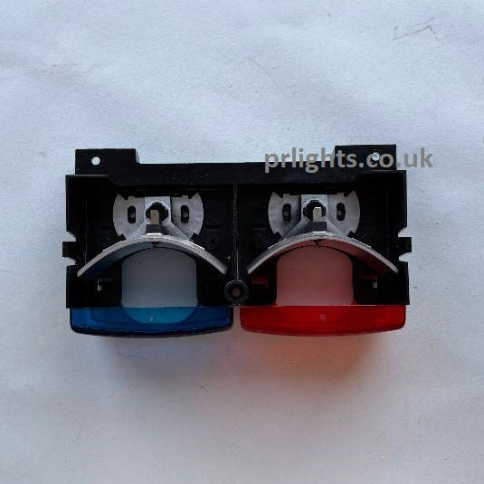 Federal Signal Vista Light Bar Lower Halogen Reflectors Tray - RED / BLUE Filters