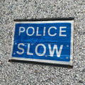 Police Slow Roll Up Sign UK Police 1990's
